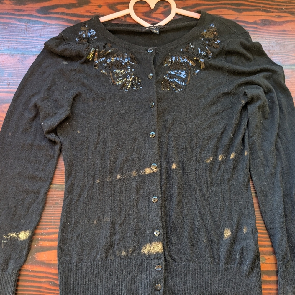 Banana Republic Beaded Embellished Cardigan – Black, Size S